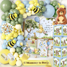 269 Pieces Winnie Baby Shower Decorations Kit, All-In-1 Whimsical the Pooh Party