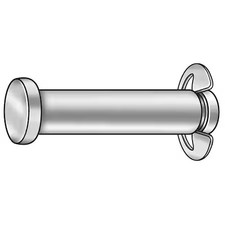 Zoro Select Wwg-Clpgsrr-056 Grooved Clevis Pin, 5/16 In Dia, 1-23/64 In Usable,