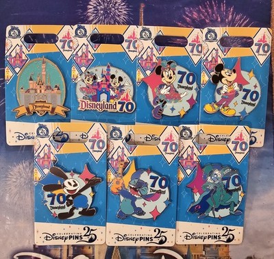 Disney Parks Disneyland 70th Anniversary Celebration Pin Set (7