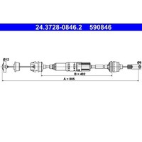 1X Seilzug, KupplungsbetäTigung ATE 24.3728-0846.2 Passend FüR Peugeot