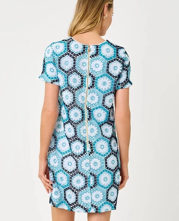 Новый с Ярлыками Lilly Pulitzer Leyla крючком Shift платье Bellevue синий Daisy шестигранник, все размеры - Изображение 2 из 4