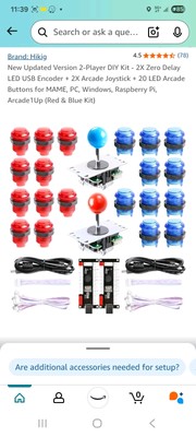 Hikig New Updated Version 2-Player LED Arcade DIY Kit - 2X Zero Delay LED USB...