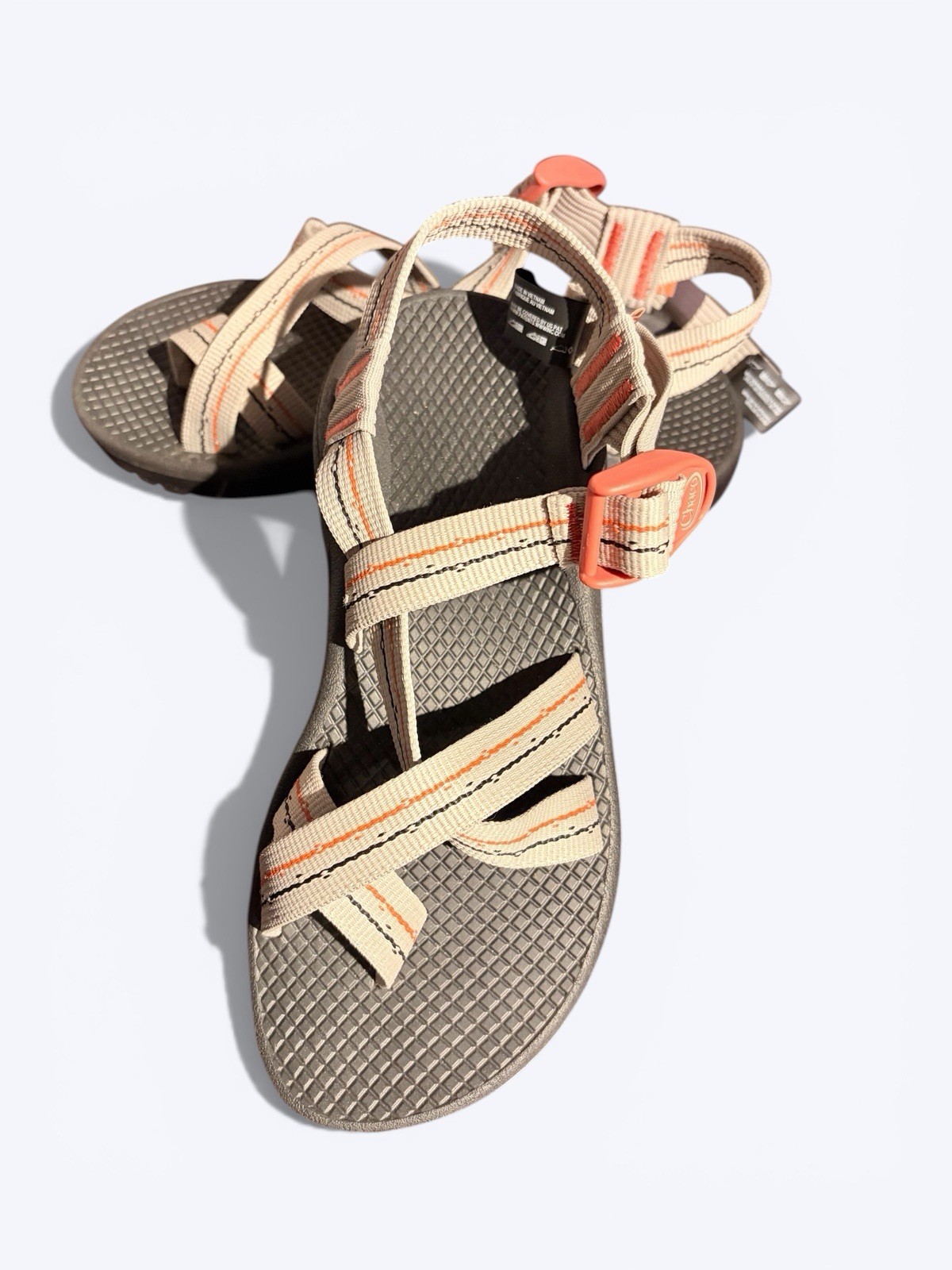 Chaco Women's Zx/2 Cloud  Strappy Adjustable Sandals Beige Orange Outdoor Size 5