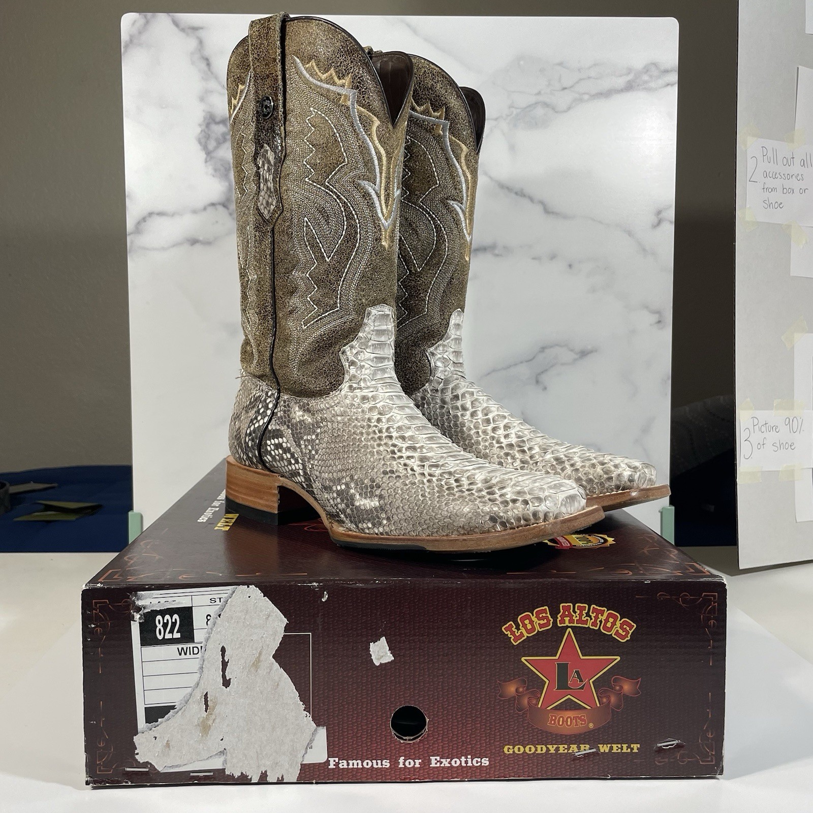 Tanner Mark Exotic Leather Python Matte Natural B… - image 1