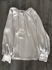 Satinbluse silbergrau Gr. M