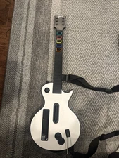 Guitar Hero Nintendo Wii Les Paul Gibson Guitar White w/ Strap Tested Working