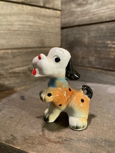 Vintage Cartoon Puppy Dog Figurine Polka Dot Kitsch Japan 3” EUC - Picture 1 of 5