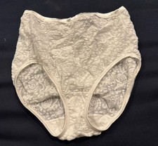 Vtg Vanity Fair Panties 8 XL White Semi Sheer Design Sissy Briefs