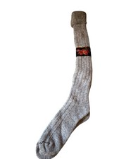 VTG Womens Mens Ribbed Over The Knee High Cuff Socks Orlon Acrylic Nylon Gray