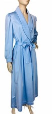 VTG 70s Vanity Fair Periwinkle Blue Puff Sleeve Belted Robe Women's Size Small