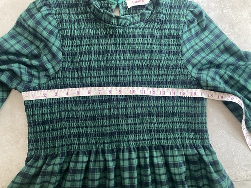 LOUCHE PEPPI ABITO MIDI INVERNALE GINGHAM VERDE BOTTIGLIA E NERO NUOVO SENZA ETICHETTE UK 14 - Foto 8 di 13