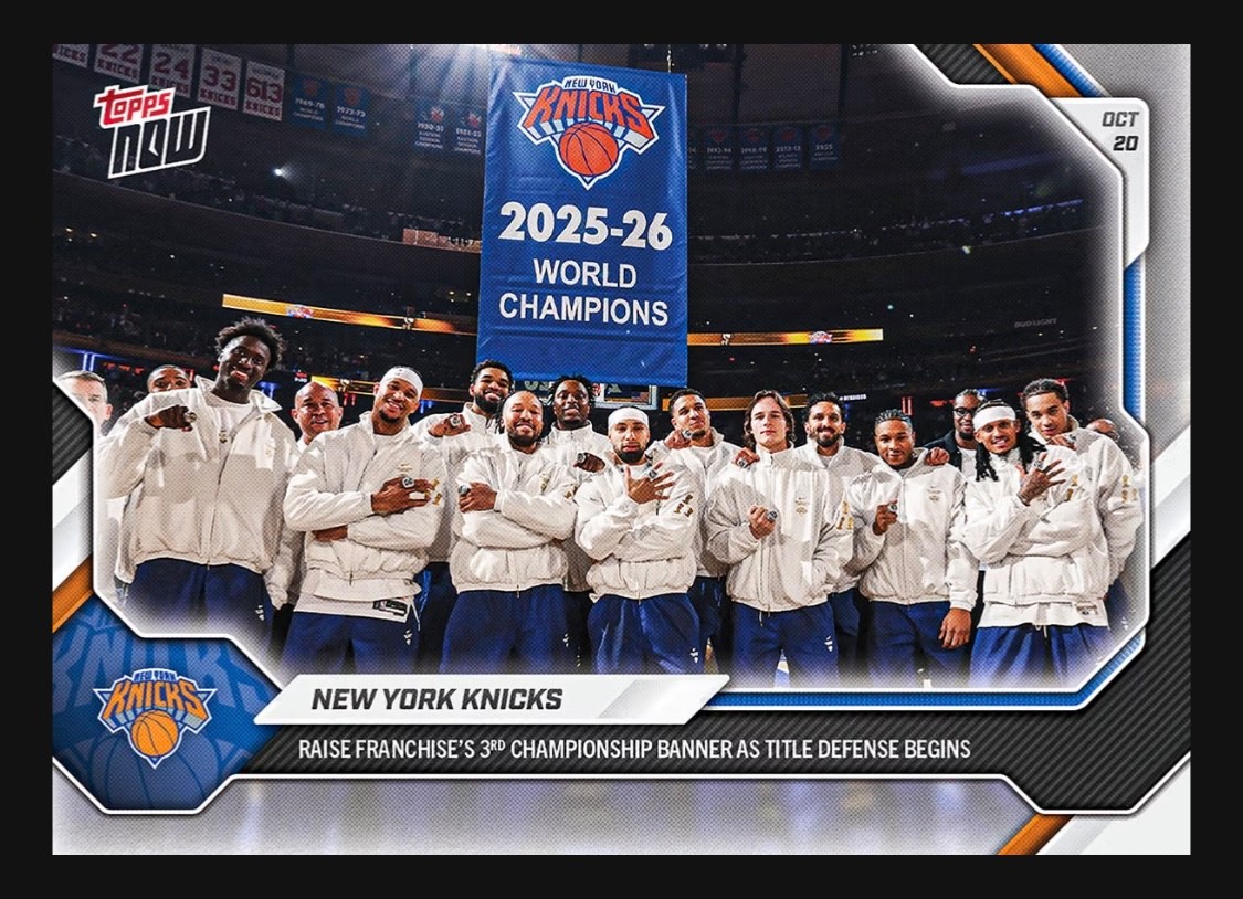 New York Knicks 3rd Championship Banner - 2026-27 NBA Topps NOW - Card 2 Presale