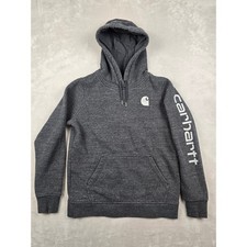 Carhartt Relaxed Fit Hoodie Women M 8/10 Gray Heather Graphic Sweatshirt 102791