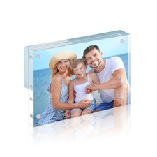 Acrylic Picture Frames 4x6, 1 Pack Magnetic 4 x 6 Picture Frame, Double Sided...