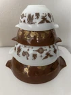 PYREX Early American Cinderella Nesting Mixing Bowls Set Of 4 441 442 443 444