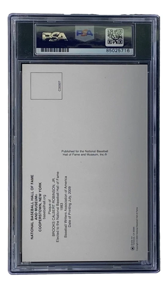 Brooks Robinson Signed 4x6 Baltimore Orioles HOF Plaque Card PSA/DNA 85025716 - Image 2 of 3