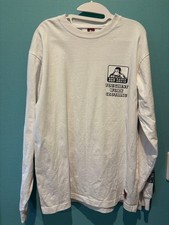 BEN DAVIS Long Sleeve T-Shirt White M Solid Cotton Slim Fit Used