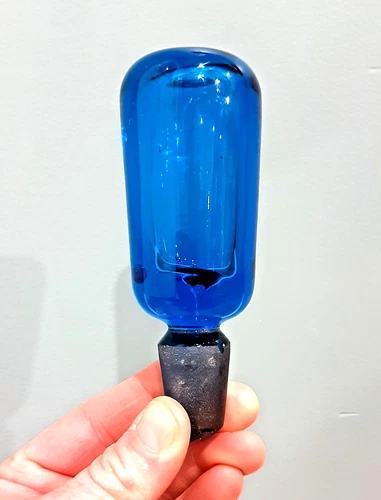 BLENKO Art Glass Turquoise Blue STOPPER ONLY for # 6416 Decanter Bottle MYERS