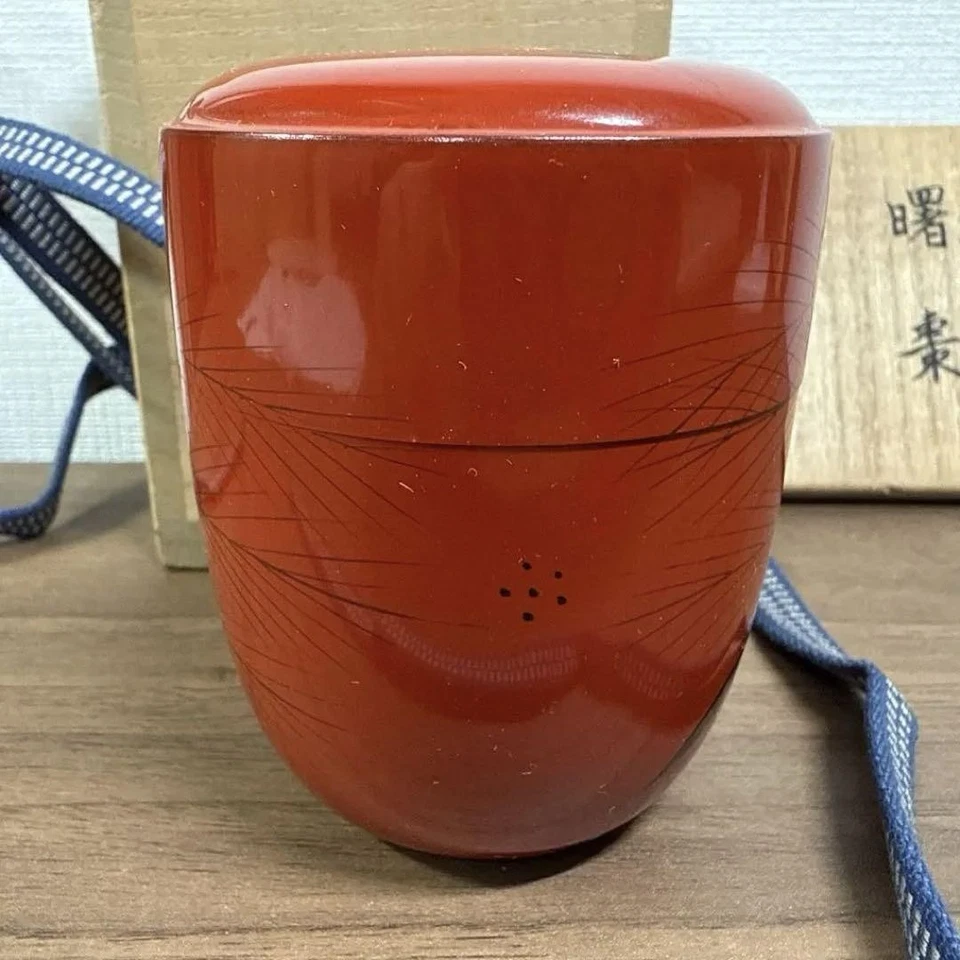 Akebono Natsume by Aoshun Japanese Lacquer Tea Ceremony Matcha Container Foto 4 de 4