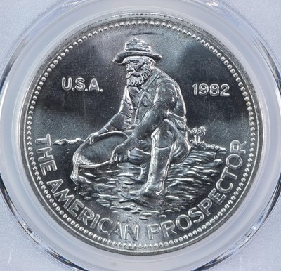 エ★特選♡贈答品★1.5kg超【GIFT♡箱入り10石☆ゴールデンカルサイト】P 1982 Engelhard Prospector 1 Oz Silver Round MS66 PCGS | eBay