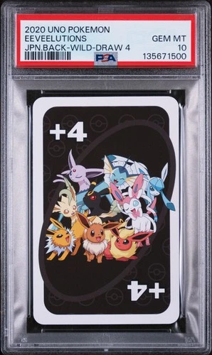 2020 UNO POKEMON JPN BACK-WILD-DRAW 4 EEVEELUTIONS PSA 10