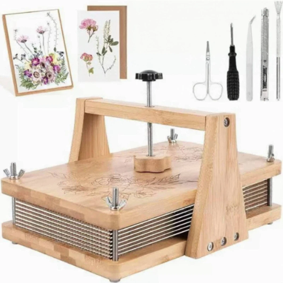 prensa de flores de madera diy prensa de herbario para manualidades para amantes de la naturaleza