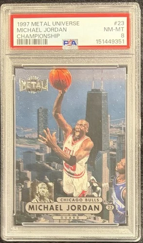 1997-98 Metal Universe Championship Preview Michael Jordan #23 PSA 8