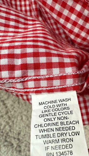 Vineyard Vines Shirt Mens Size Medium Whale Shirt Red & White Holiday Check - Picture 23 of 24