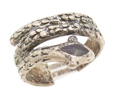 925 Sterling Silver Vintage Ring Etched Gothic Coiled Snake Band Sz 7 RG34773