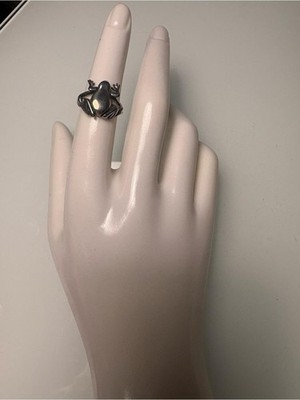 Sterling Silver Frog Ring with Adjustable Arms and Legs - Size 5