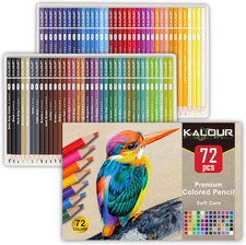 KALOUR 72 Count Colored Pencils for Adult Coloring Books, Soft Core,Ideal