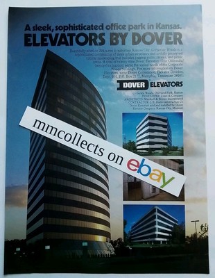 Vintage Ad Dover Elevator Corporate Woods Bldg. Overland Park Kansas Jones & Co.