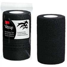 3M Vetrap 4 Inch Black Self-Adherent Bandaging Tape