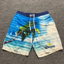 Corona Extra Mens Board Shorts Size Large Tropical Beach Print Lined Drawstring