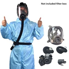 Electric Full Face Gas Respirator Supplied Air Paint Spraying Chemical Portable