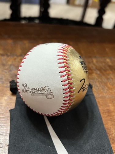Tom Glavine Signed Gold 2021 World Series Baseball PSA DNA Coa Atlanta Braves - Picture 2 of 6