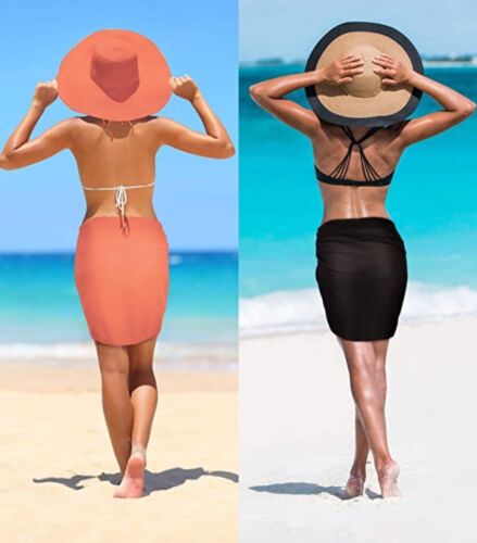 Chuangdi 2 Pieces Sarong Coverups for Women Bathing Suit Wrap Swimsuit Skirt Bea - Picture 3 of 8