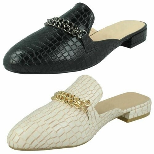 Ladies Spot On Wide Fit Open Back Mules | eBay