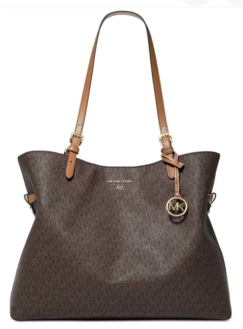 NWT Michael Kors Signature Lenox Large Tote Brown/Cream Original Packaging