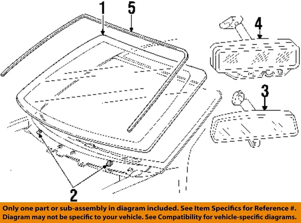Used Front Center Interior Rear View Mirror fits: 2000 Ford Expedition automatic - Image 3 of 4