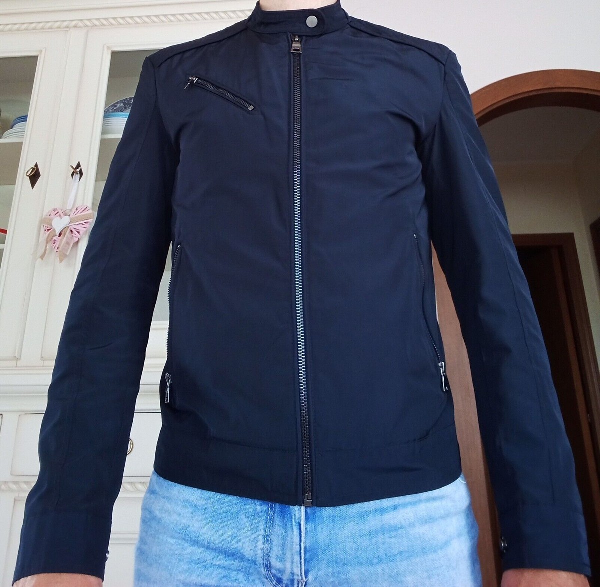 MEN'S SPRING/SUMMER JACKET, CASUAL, CELIO brand, SIZE S, Navy Blue