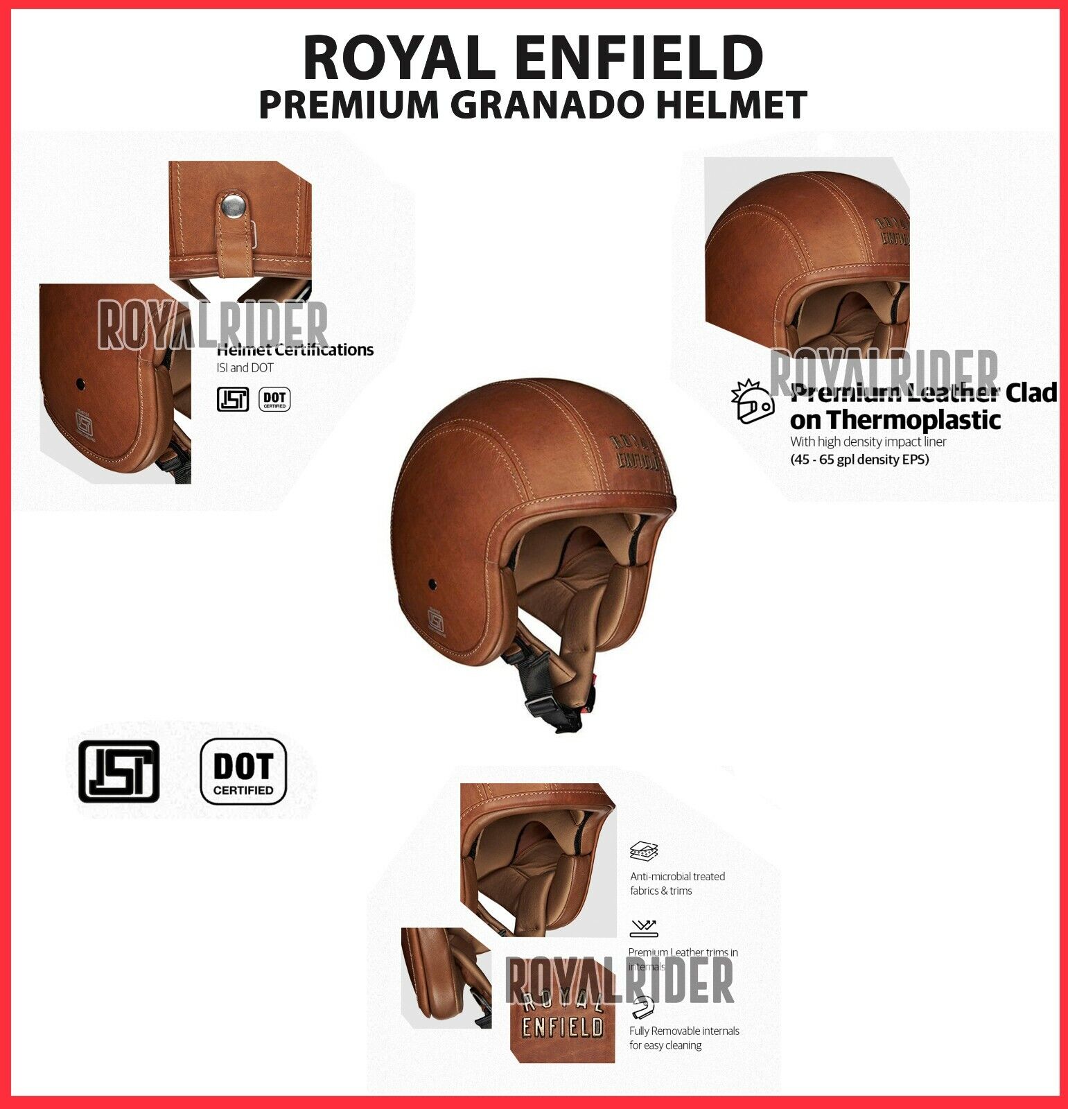 Royal Enfield Granado Premium Marrone Bicicletta Casco