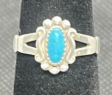 Native American Wheeler Mfg Co Turquoise Sterling Ring Size:5.75,2.23g
