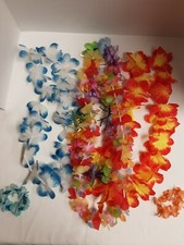 4 Hawaiian Flower Leis & 2 Hawaiian Flower Stretch Bracelets
