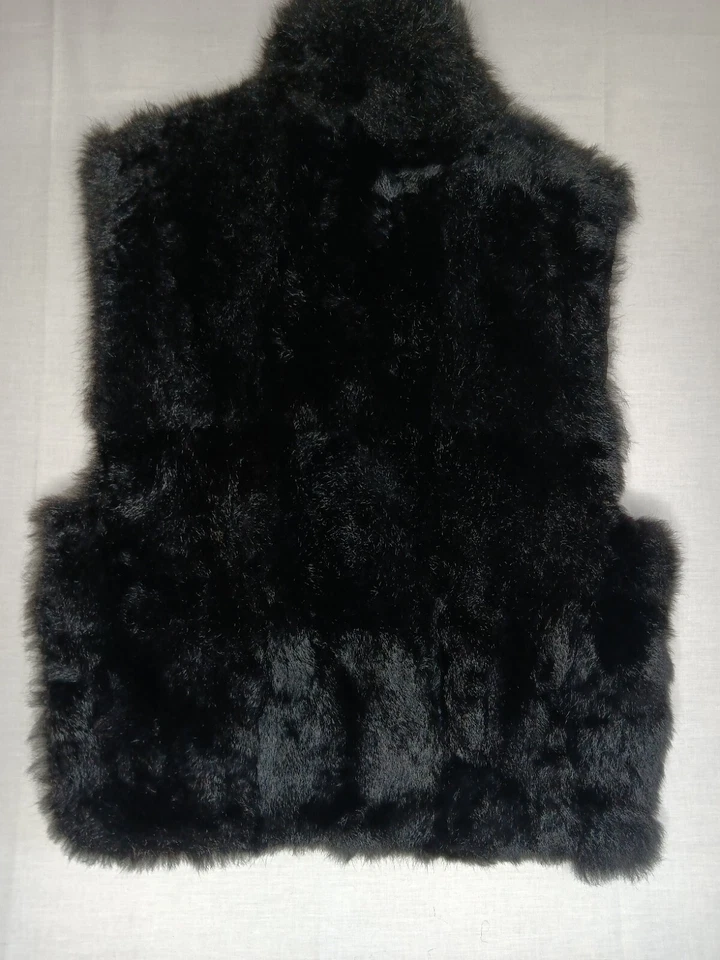 Andrew Marc Womens Fur Zip Vest New Zealand Opposum Leather Collar Mob Wife - Image 4 of 4