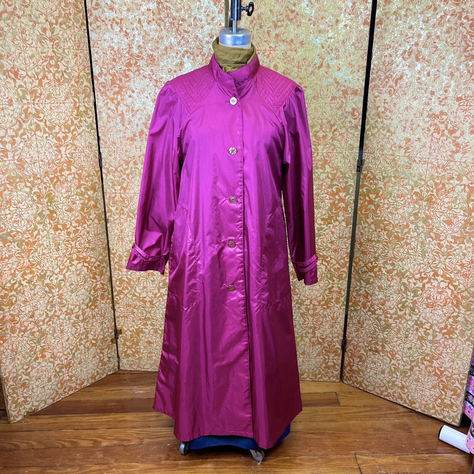 80s Totes Rain Coat M Raspberry Pink Jacket - image 6