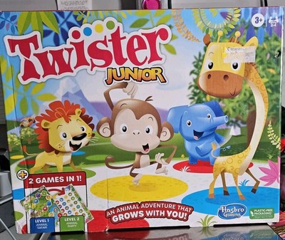 Hasbro Twister Junior 2 Games In 1 Double Sided Animal Safari & Animal Party NEW