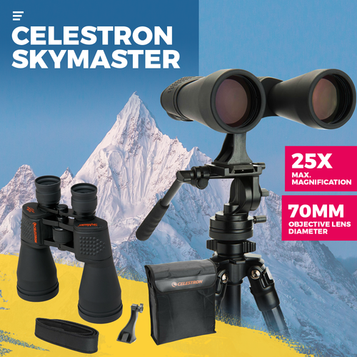 Celestron SkyMaster 25x70 Binoculars 71008 Porro Prism W/ Tripod