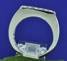 3 Stone 1.12 ct 14k Solid White Gold Mens Natural Diamond Ring 12 grams MADE USA — photo 3