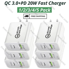 PD 20W USB-C Power Adapter Fast Wall Charger For Android iPhone 15 14 13 12 X 8